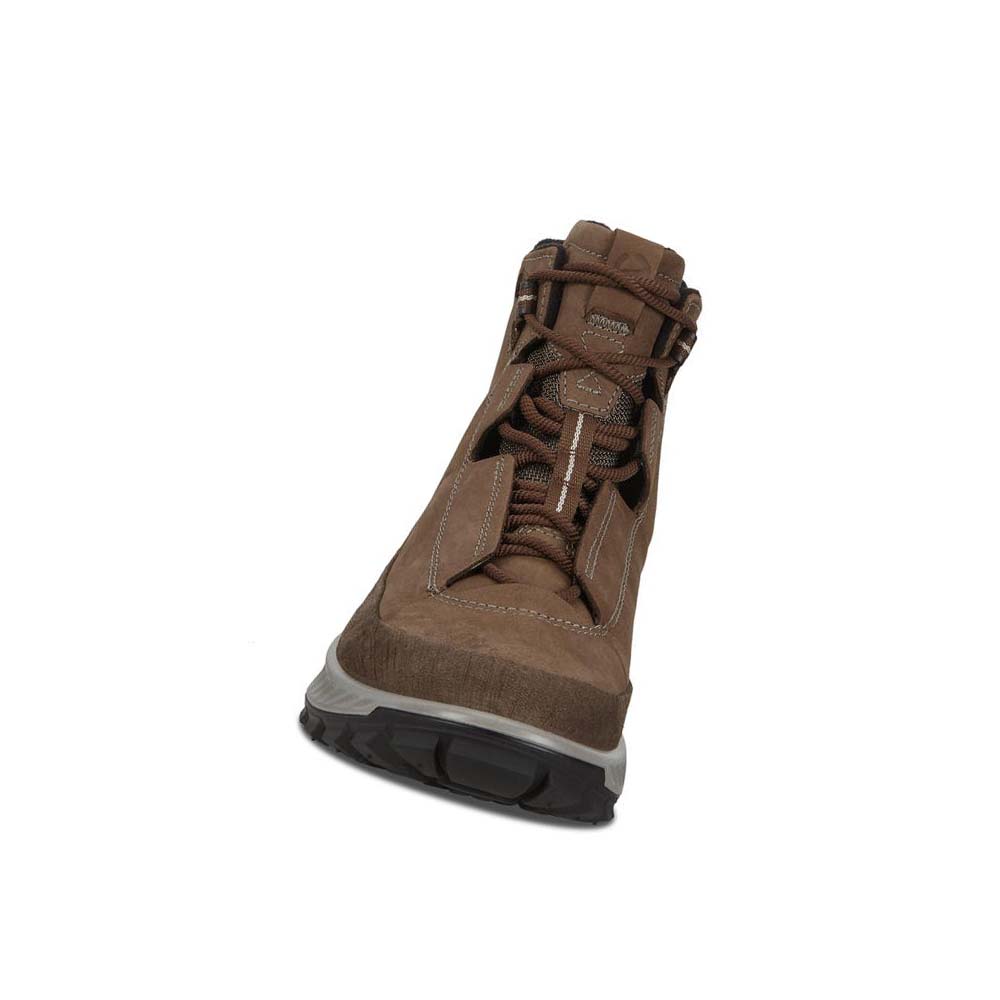 Men's Ecco Exostrike Mid Outdoor Boots Coffee / Brown | Canada 441FDN